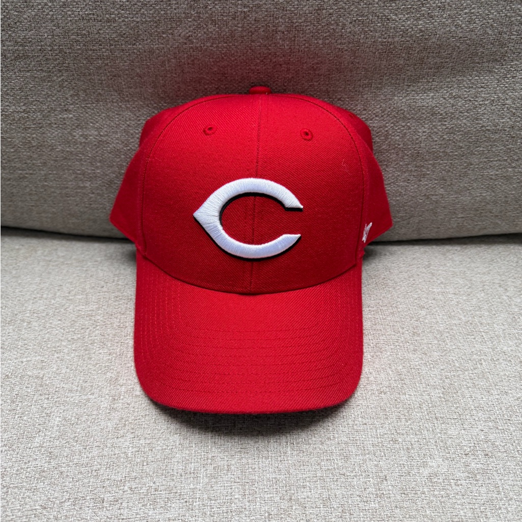 Red Baseball Cap With White Logo